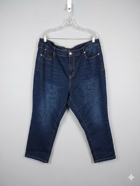 Dark Wash Denim Capri Jeans - Classic Indigo
